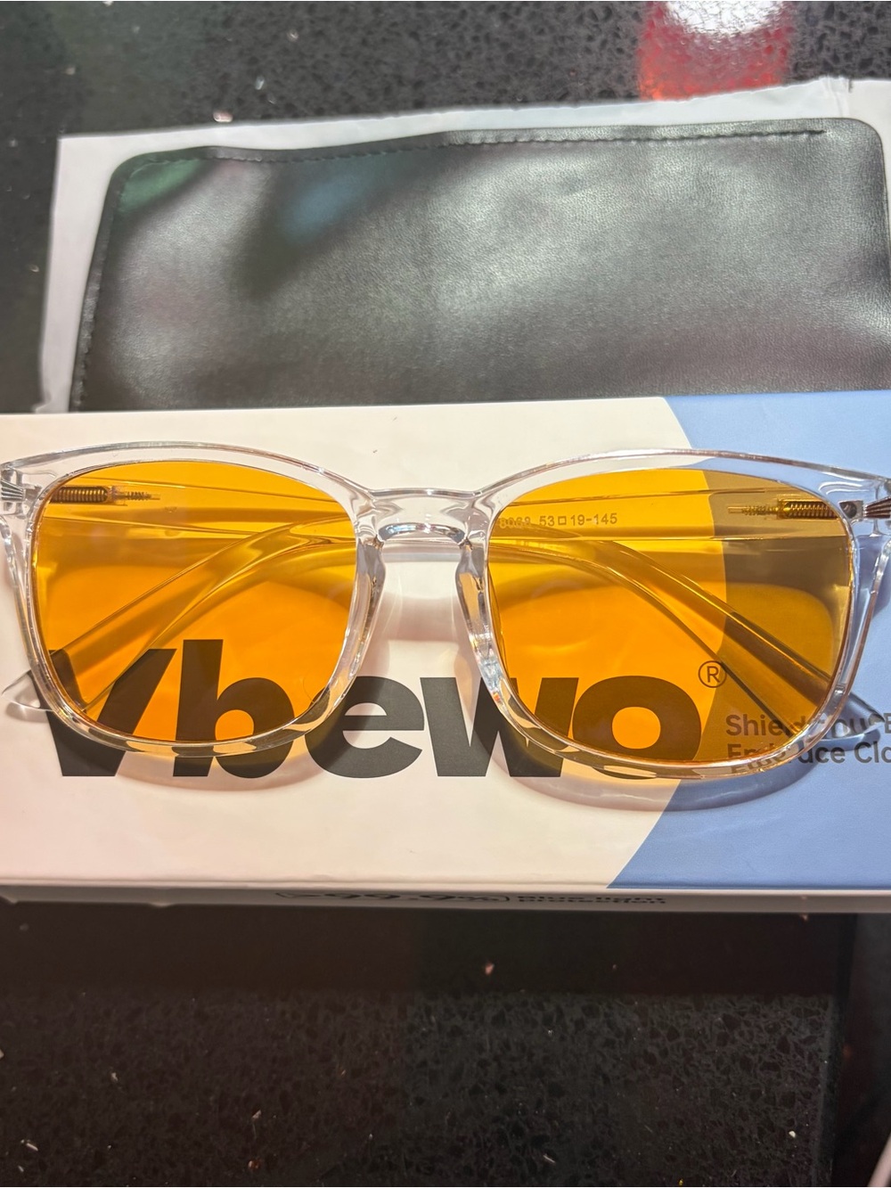 Blue Light Blocking Glasses- clear frames amber tinted - Picture 1 of 6
